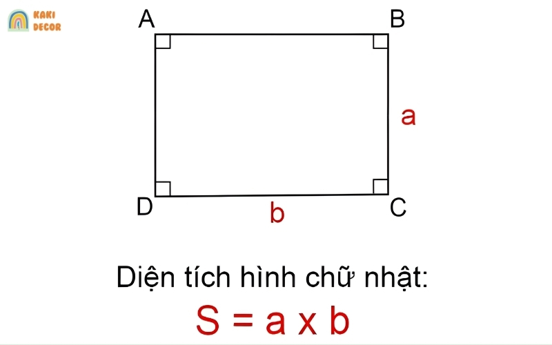 cách tính diện tích phòng ngủ hình chữ nhật