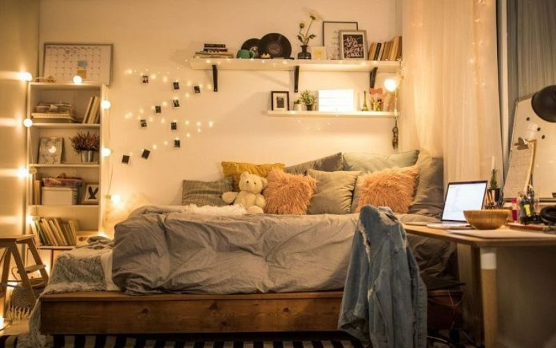 Sử dụng đèn led khi tự tay decor phòng ngủ nhỏ